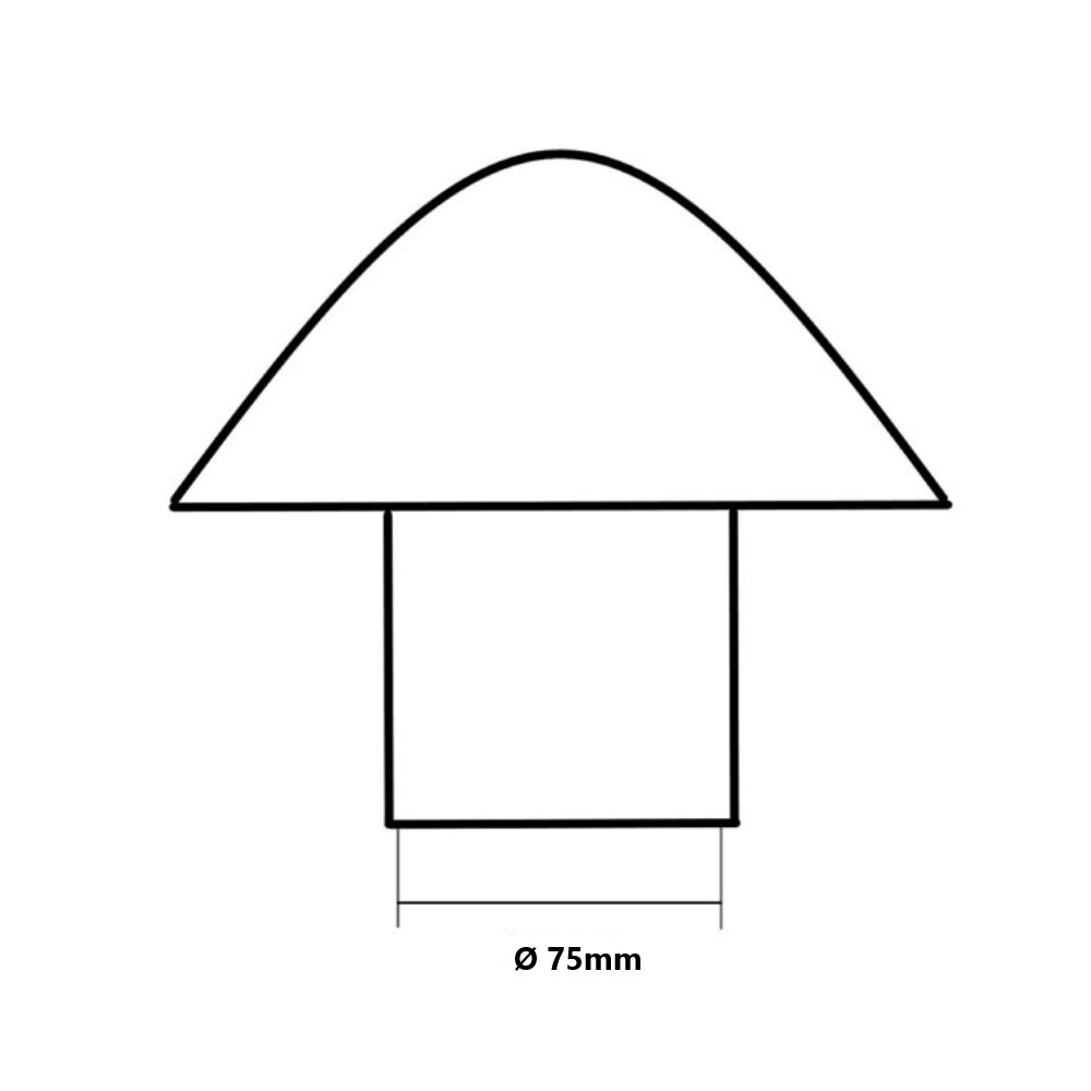 Testa F Esalatore Ø 75mm Ardesia Testa F Esalatore Ø 75mm Ardesia - immagine 2