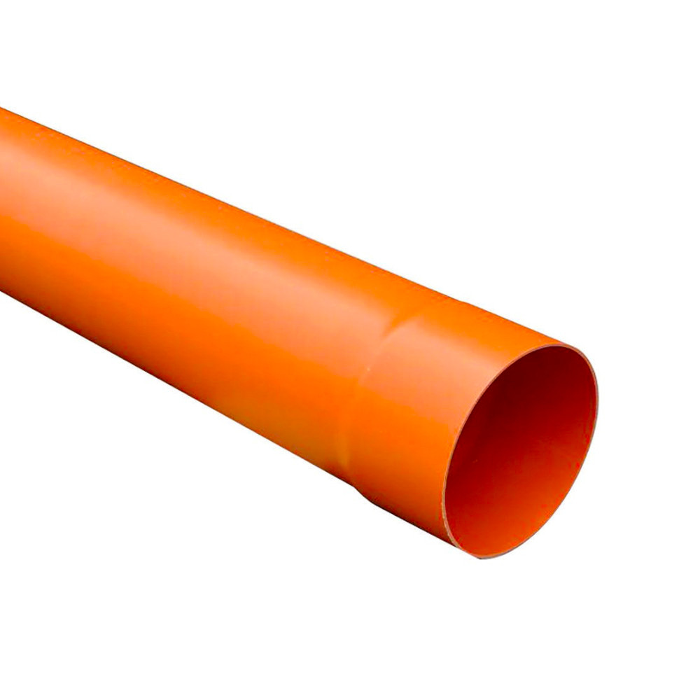 Tubo Ø 140mm da 1000mm PVC ad incollaggio arancio - D'Alessandris