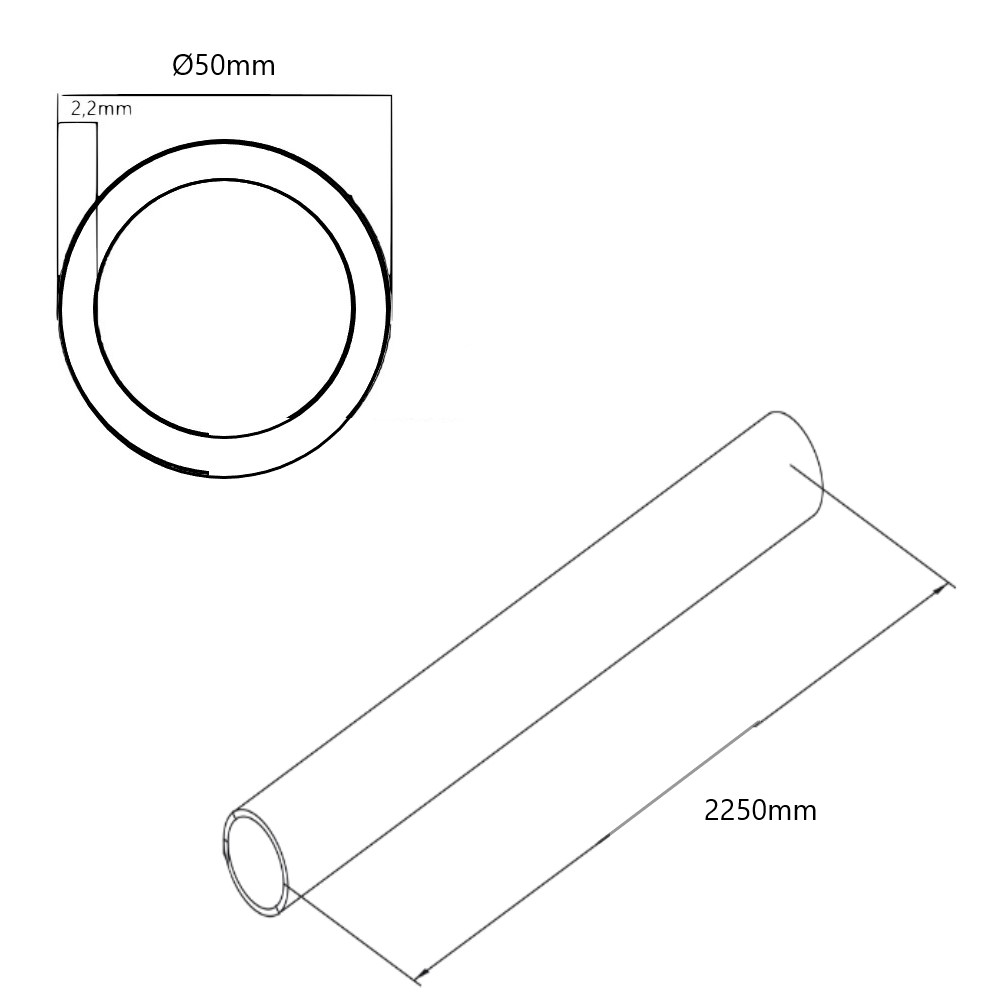 Tubo PVC Ø 50mm 2,25mt blu Tubo PVC Ø 50mm 2,25mt blu - immagine 2
