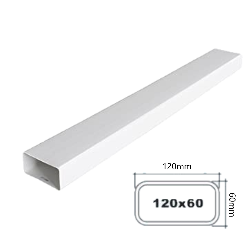 Tubo di areazione rettangolare 120×60 bianco da 1.5mt Tubo di areazione rettangolare 120x60 bianco da 1.5mt - immagine 2