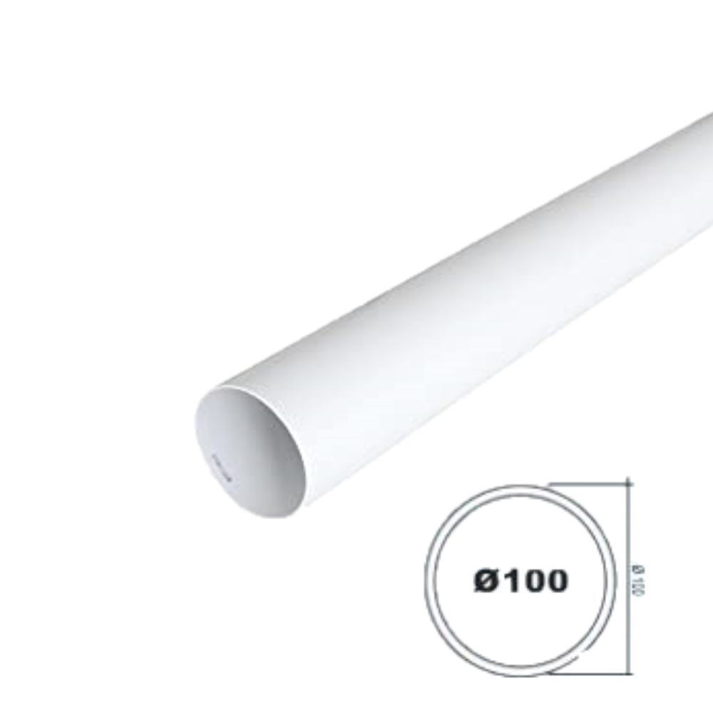 Tubo di areazione tondo Ø100 bianco da 1.5mt Tubo di areazione tondo Ø100 bianco da 1.5mt - immagine 2