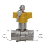 VALVOLA SFERA PER GAS 3/8'' MF CON FARFALLA EN331 | Ricambi Termotecnici