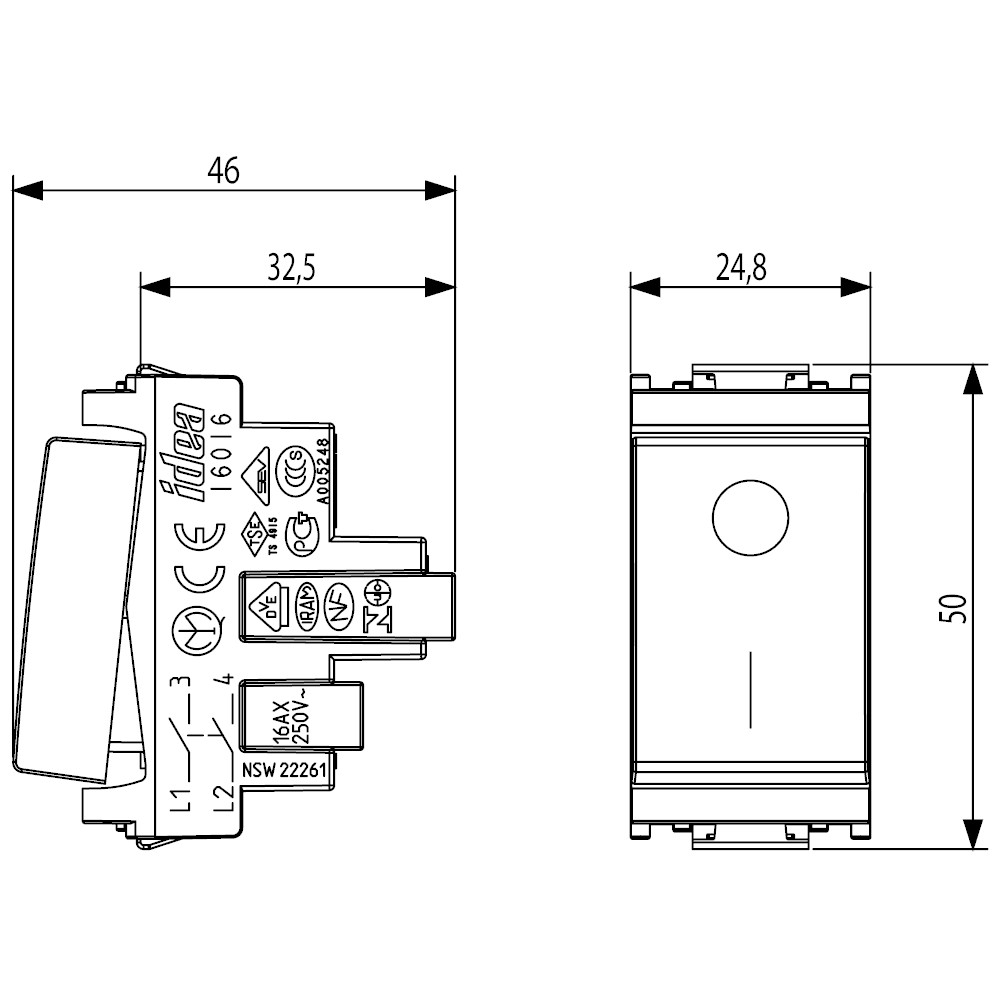 Interruttore 2P VIMAR IDEA 16A 250V~ - Grigio, Per Lampade Con Alimentatore, Max 200W, Norma IEC 60669-1:2017 - Foto 10