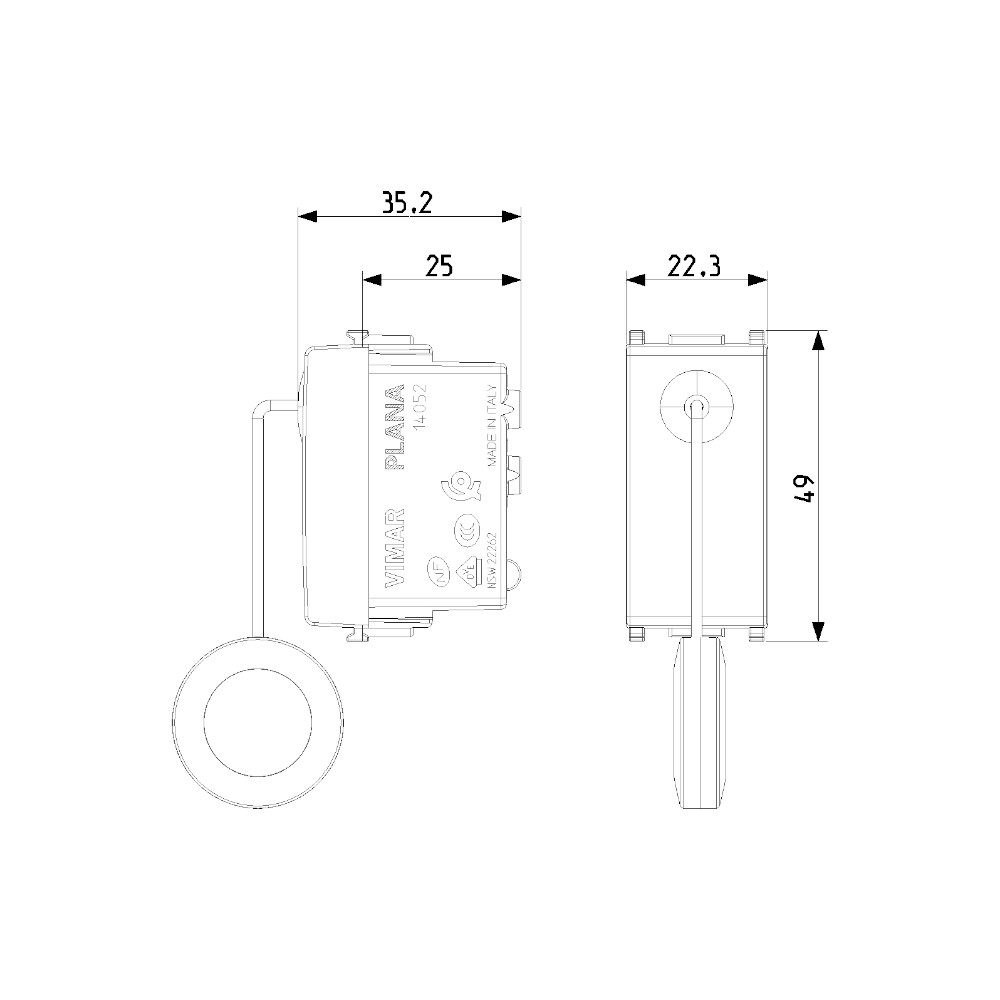 Vimar Pulsante Di Chiamata Da Incasso - Con Lampada 24V 3W - Per Citofoni E Sistemi Domotici - Foto 2