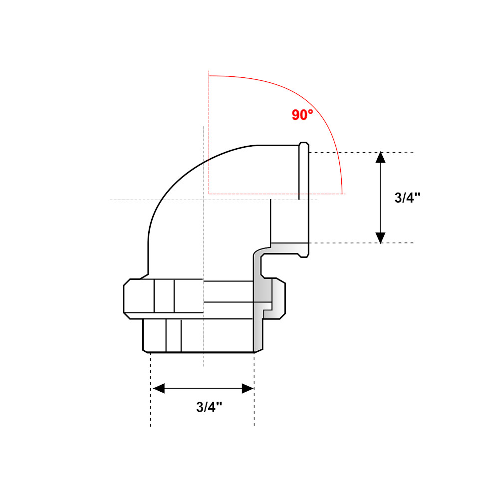 Bocchettone curvo FF 3/4″ ghisa Bocchettone curvo FF 3/4" ghisa - immagine 2