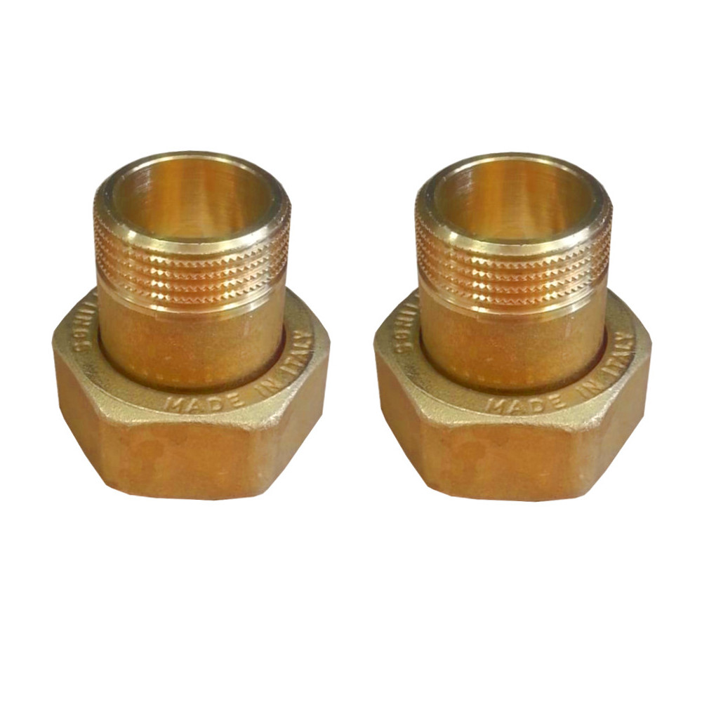 Coppia di bocchettoni per circolatore in ottone 1\" 1/2 - 1\" 1/4 - D ...