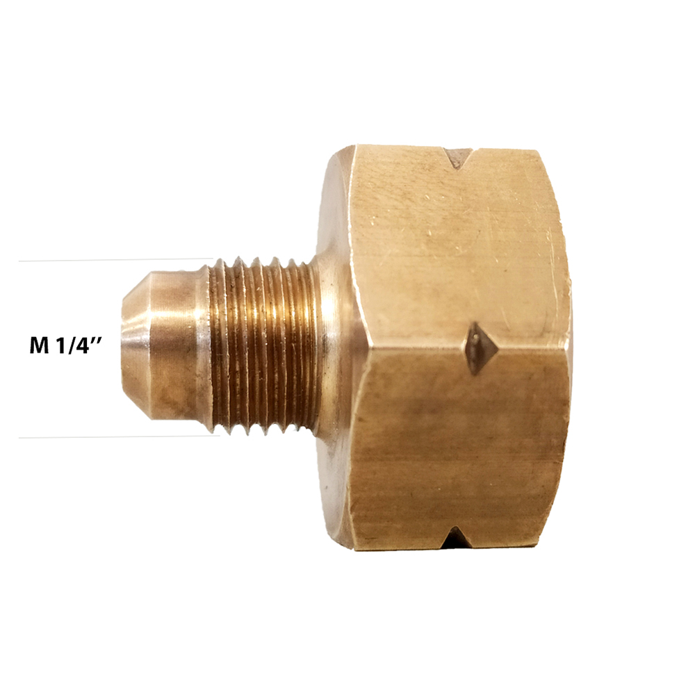 Adattatore Filettatura Sinistra Per Gas Refrigeranti R290 R1234YF - Connessione H21.76 Sin X M1/4 SAE