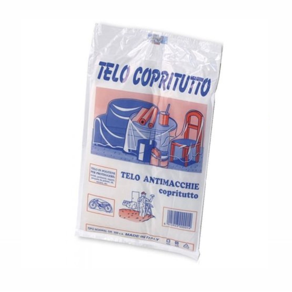Telo Copritutto Protettivo In Plastica 4x4mt 250gr - D'Alessandris