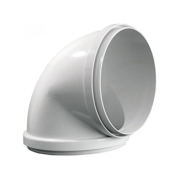 Curva per tubo areazione Ø 150 a 90° Bianco