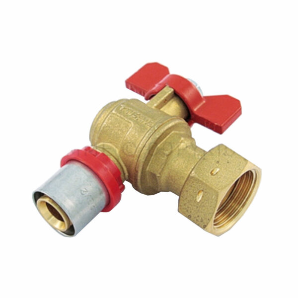 Valvola a Pressare per multistrato con girello 90° F 20mm x 3-4''