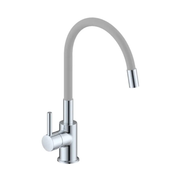 Miscelatore lavello canna orientabile in gomma grigio Snake