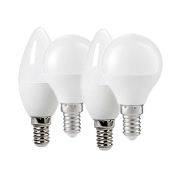 Set lampadine LED E14 a sfera a candela bianco freddo