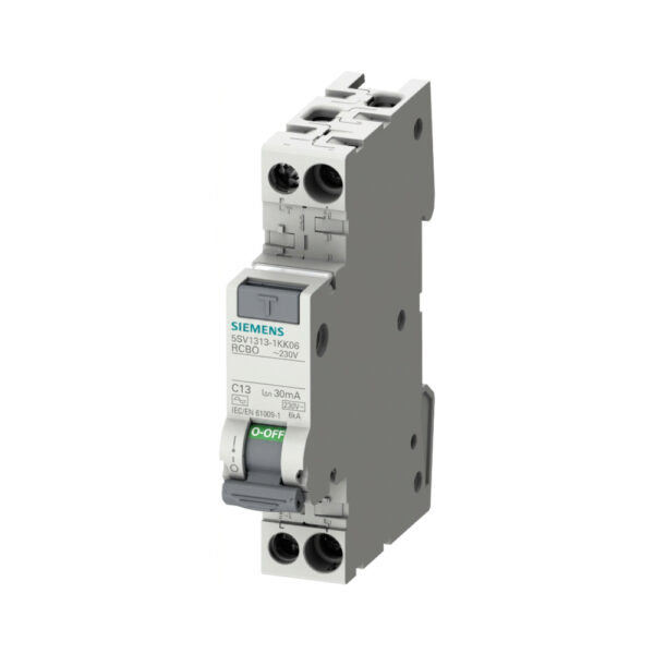 Interruttore Magnetotermico Diff. 5SV13131KK06 6A 1P+N Siemens