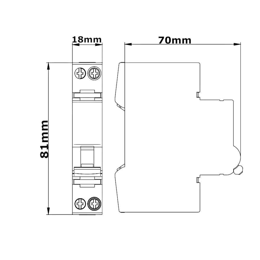 Interruttore Magnetotermico DomA45 20A 1P+N Schneider Interruttore Magnetotermico DomA45 20A 1P+N Schneider misure