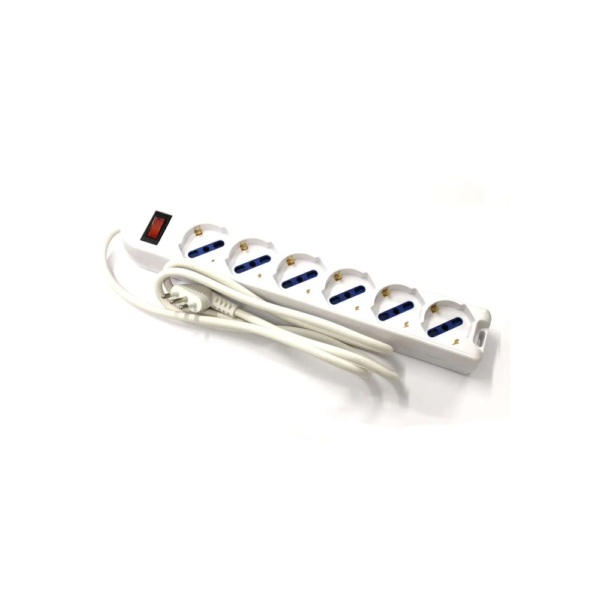 Multipresa 6 Uscite C/Interruttore Bianco Greenlight