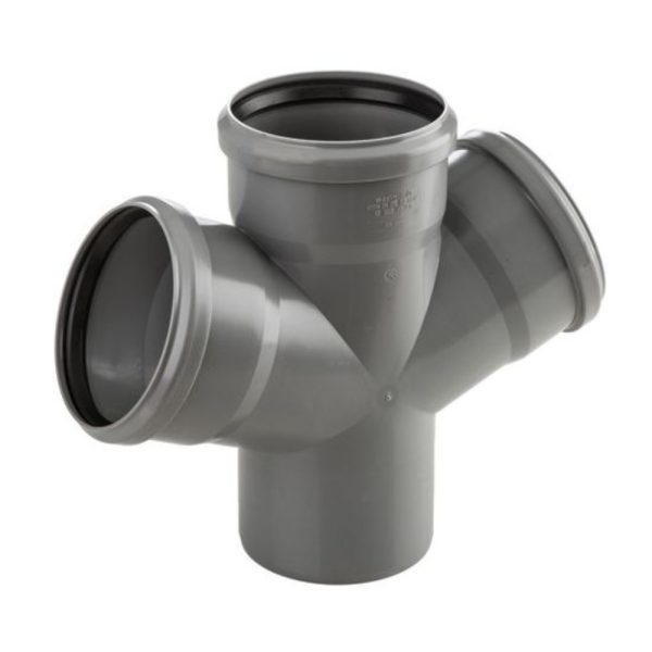 Braga doppia 45° PP-R Grigio MFF Ø110mm