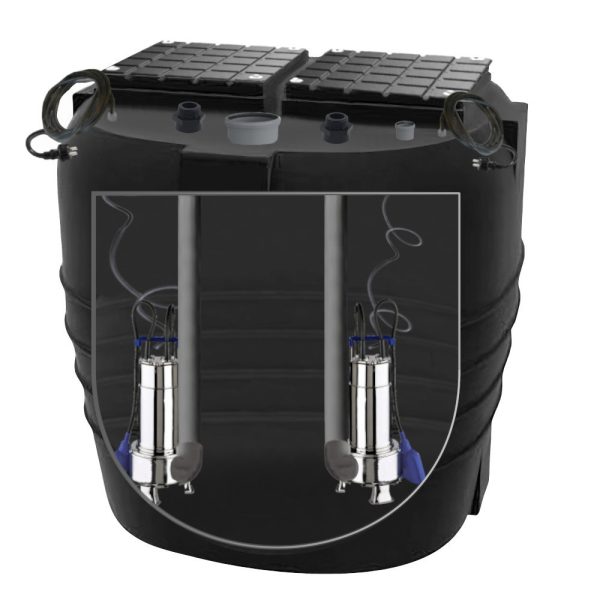 Stazione di sollevamento 800 litri Ebara Vortex INOX 1,00 + 1,00hp