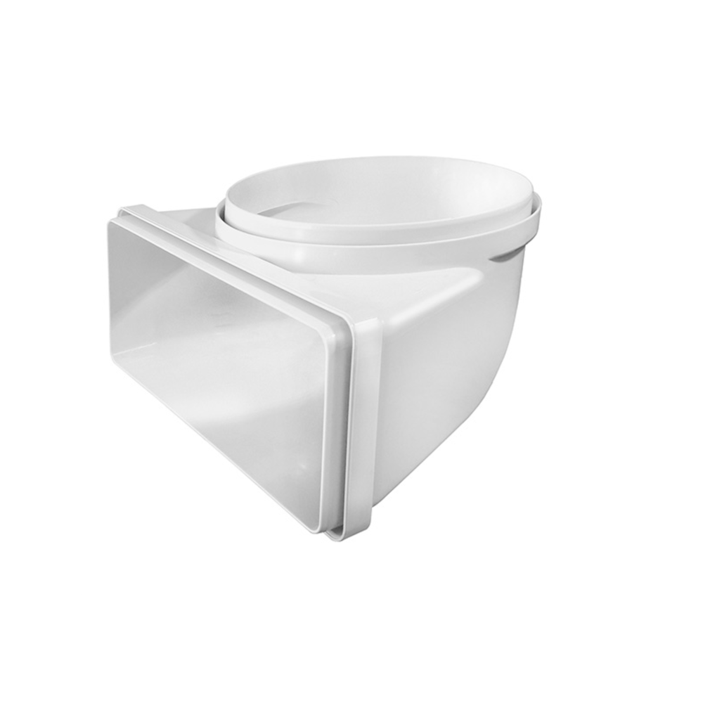 Curva Verticale Aerazione Canalizzata Ø150mm – 220x90mm Curva verticale Ø150mm-220x90mm