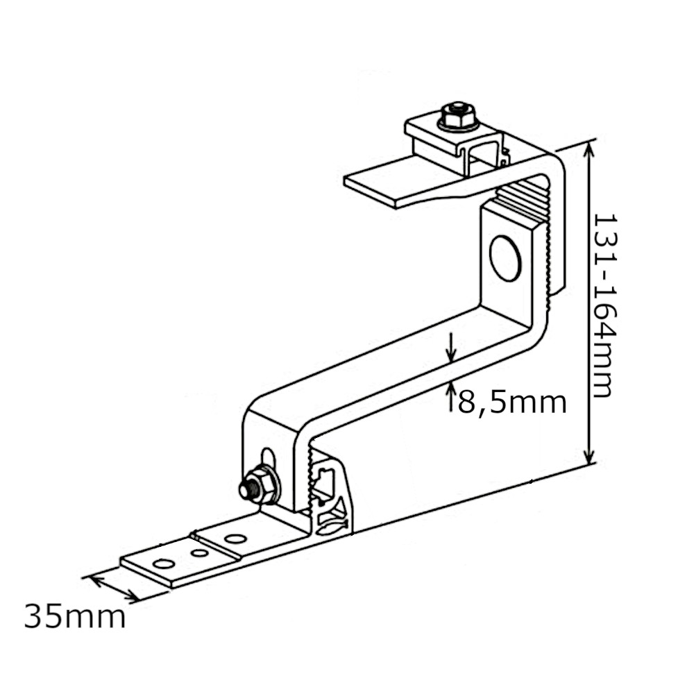 Gancio In Alluminio RH 52-67 Per Coperture Inclinate Fischer Gancio In Alluminio RH 52-67 Per Coperture Inclinate Fischer Misure