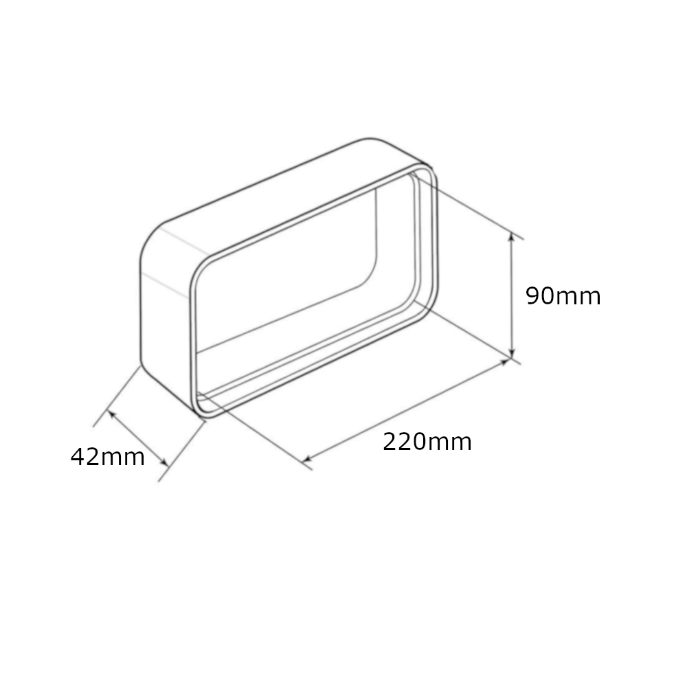 Giunto Rettangolare Per Aerazione Canalizzata 220x90mm Giunto Rettangolare Per Aerazione Canalizzata 220x90mm - immagine 2