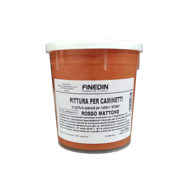 Idropittura per caminetti Finedin 0,25Litri Rosso Mattone