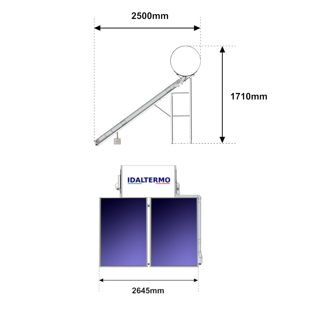 Pannello solare acqua calda Idaltermo EXCELLENT XXL 300 Lt Pannello solare acqua calda Idaltermo EXCELLENT XXL 300 Lt - immagine 2