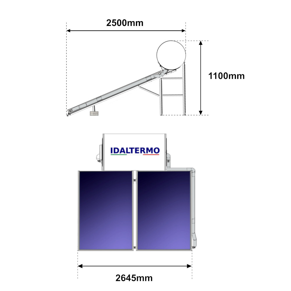 Pannello solare acqua calda Idaltermo Maresol EXCELLENT XXL 200 Lt Pannello solare acqua calda Idaltermo Maresol EXCELLENT XXL 200 Lt - immagine 2