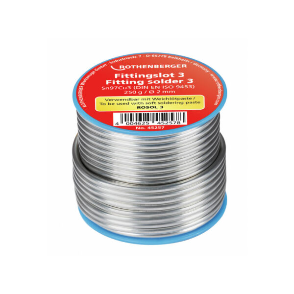Stagno per saldatura SN 97%CU 3% 250 grammi 3mm RothenbergerS