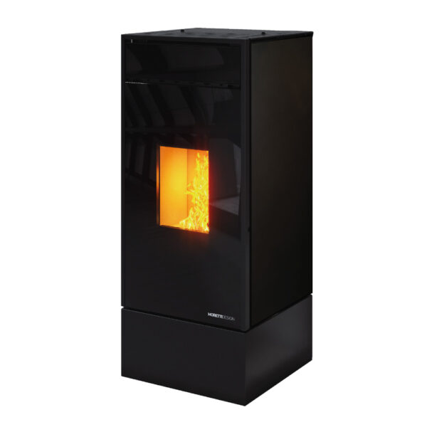 Stufa a Pellet Canalizzata DX Moretti Design Kubic Relax 14kW Nero