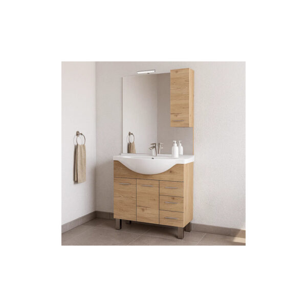 Mobile bagno serie Gaia color quercia naturale 85cm Savini