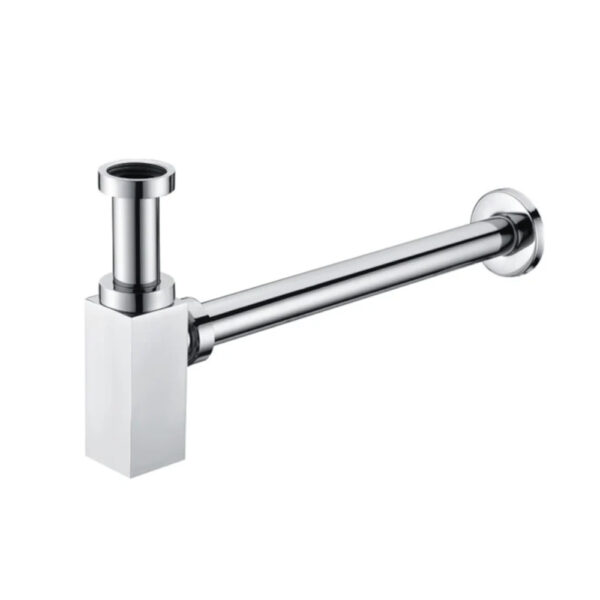 Sifone Lavabo Quadro In Ottone Cromato