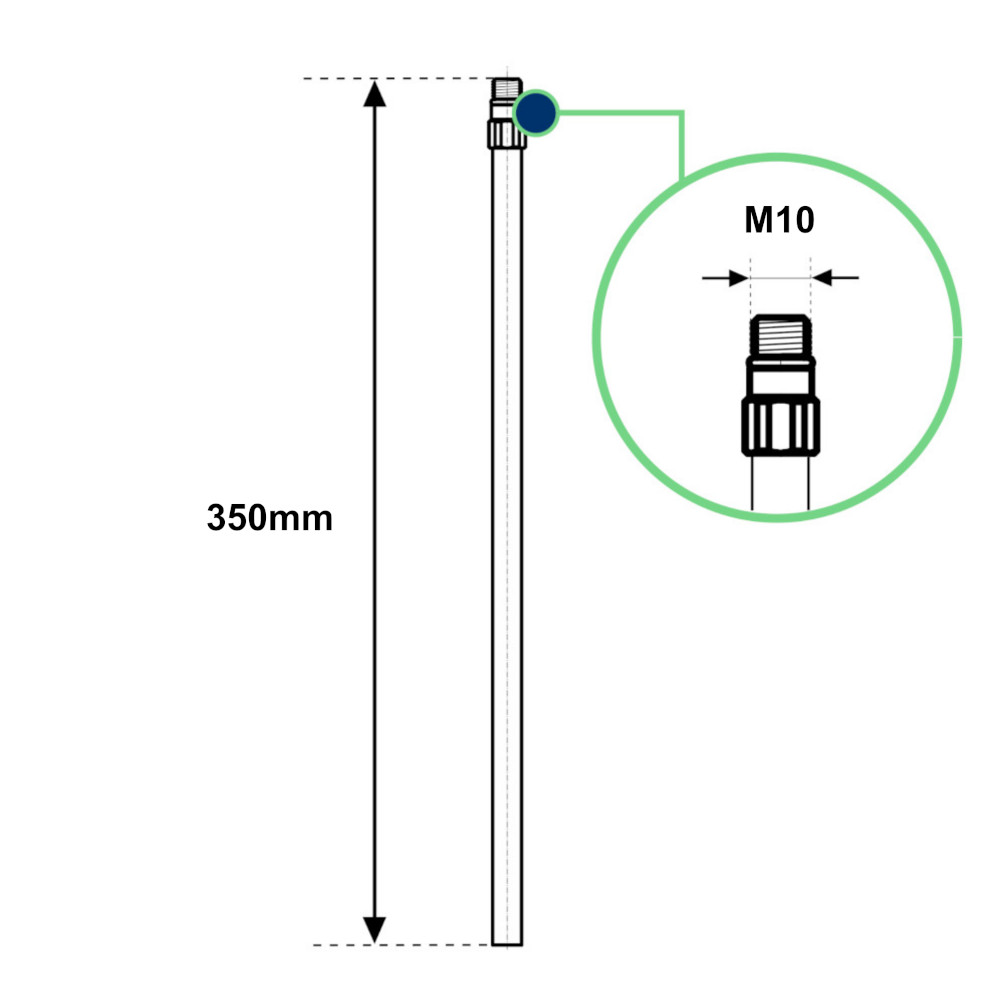 Cannetta rame 350mm per monocomando M10 Cannetta rame 350mm per monocomando M10 - immagine 2