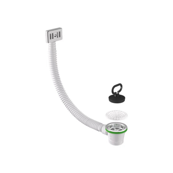 Piletta scarico lavello foro Ø 70mm con troppo pieno Bonomini