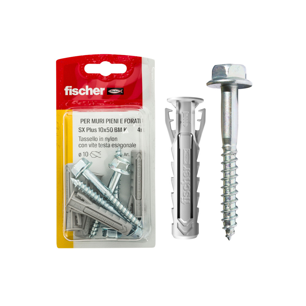 Tasselli Con Viti Esagonali SX Plus 10×50 BM Fischer Tasselli Con Viti Esagonali SX Plus 10x50 BM Fischer Misure