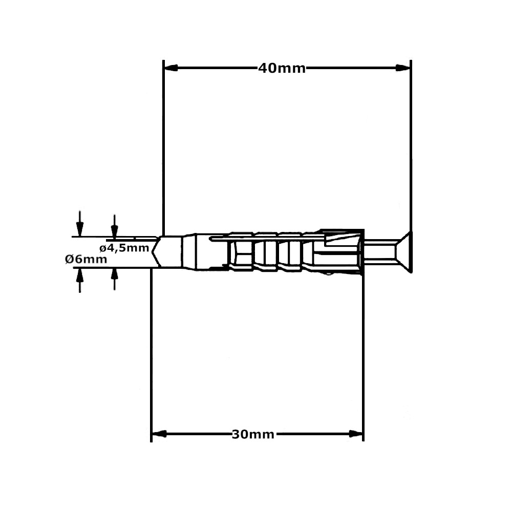 Tasselli Con Viti Truciolari SX Plus S 6×30 Fischer Tasselli Con Viti Truciolari SX Plus S 6x30 Fischer Misure