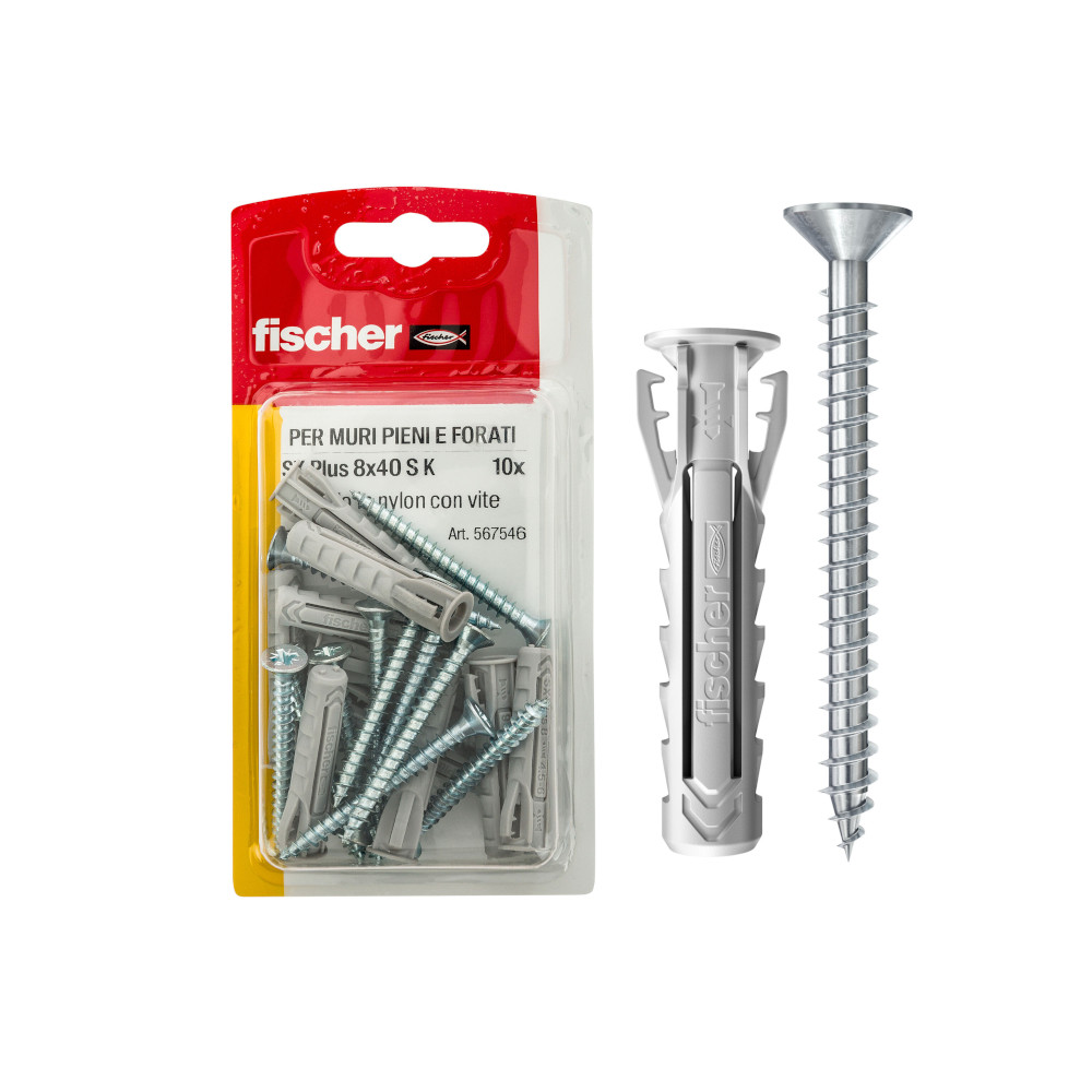 Tasselli Con Viti Truciolari SX Plus S 8×40 Fischer Tasselli Con Viti Truciolari SX Plus S 8x40 Fischer
