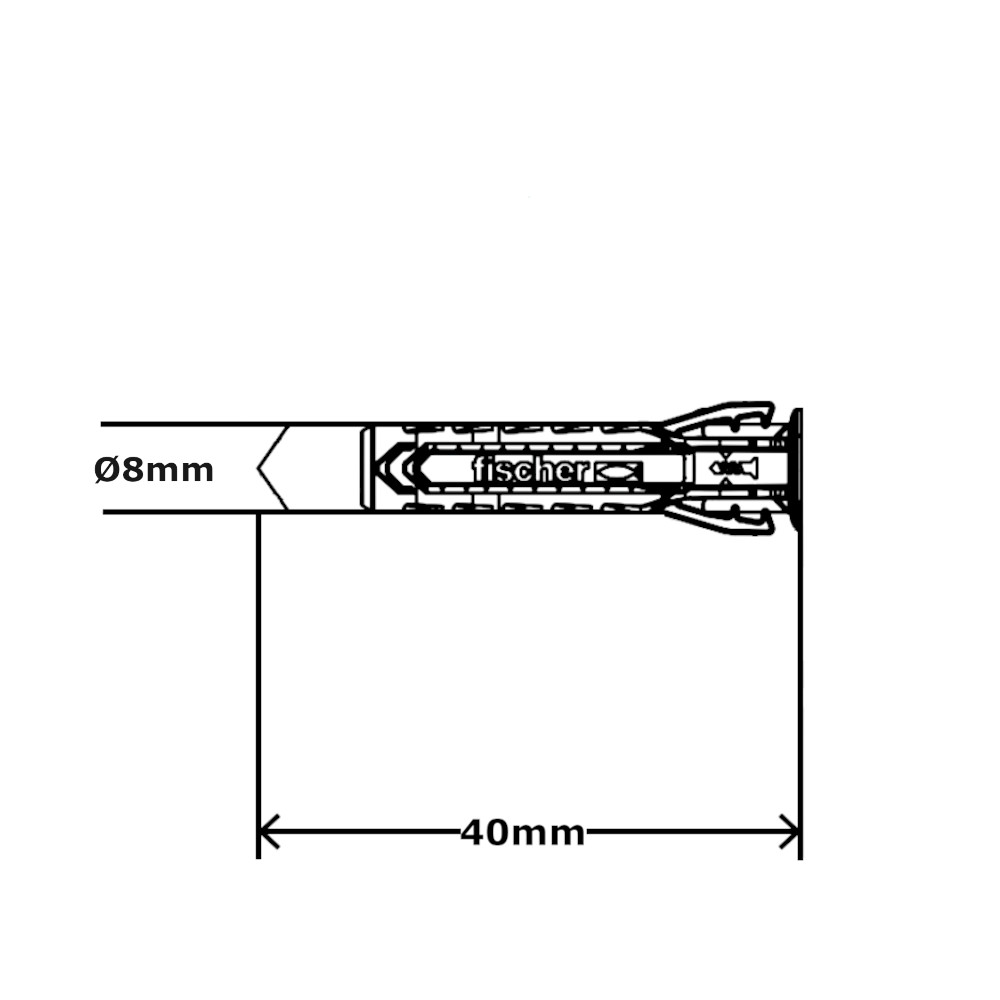 Tasselli Nylon SX Plus 8×40 Fischer Tasselli Nylon SX Plus 8x40 Fischer Misure