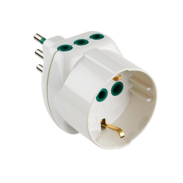 Adattatore triplo Spina 2P+T 10A Fanton