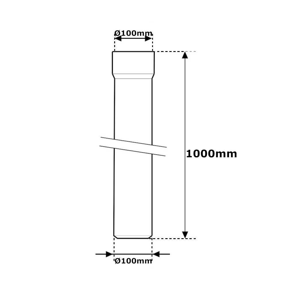 Tubo Pluviale MF Ø100mm da1000mm Bianco Tubo Pluviale MF Ø100mm da1000mm Bianco Misure