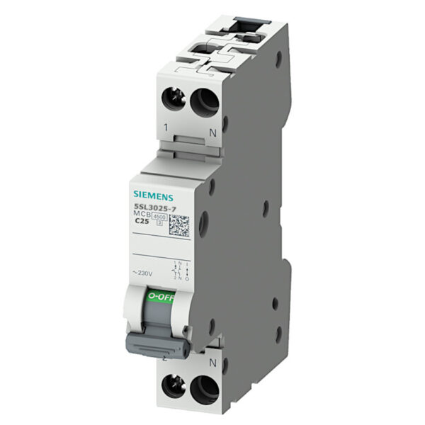 Interruttore Magnetotermico 5SL3025-7 25A 1P+N Siemens