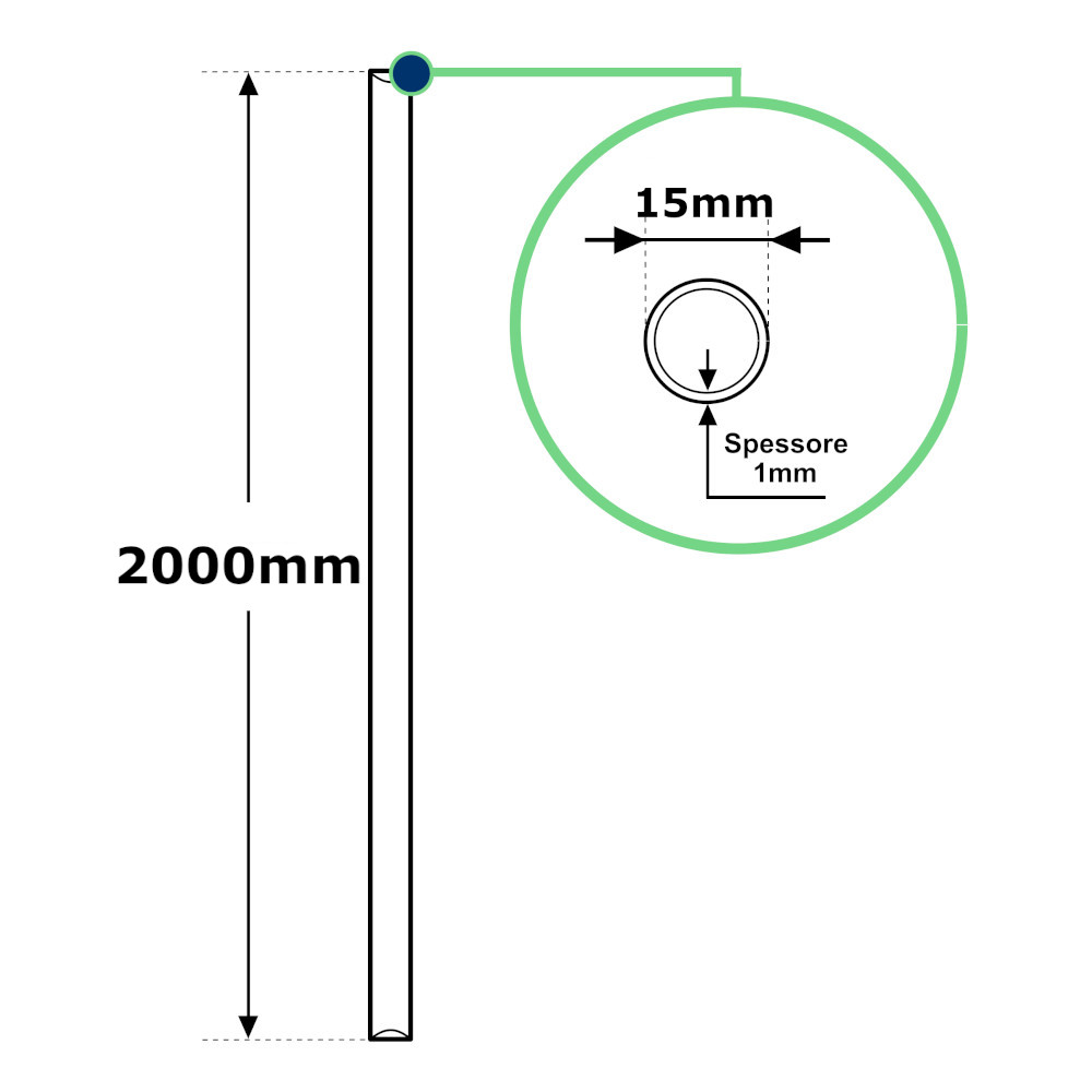 Tubo barra In Rame 2 Metri Ø15x1mm Wieland Tubo In Rame Wieland 2 Metri Ø15x1mm Misure