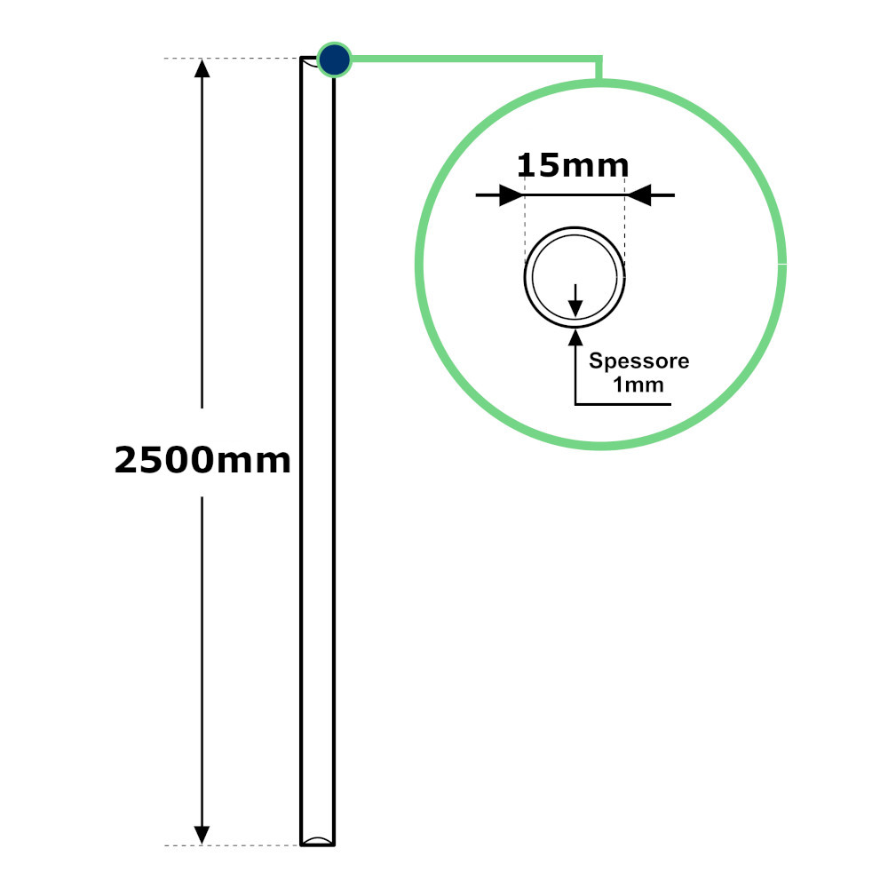 Tubo barra In Rame 2,5 Metri Ø15x1mm Wieland Tubo barra In Rame 2,5 Metri Ø15x1mm Wieland - immagine 2
