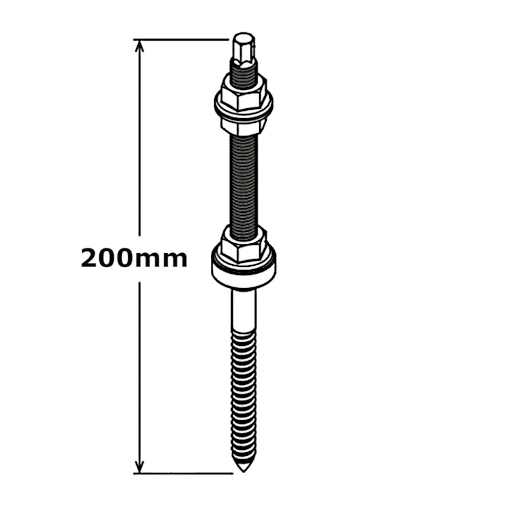Vite doppia filettatura STSR M10X200mm Fischer Vite doppia filettatura STSR M10X200mm Fischer Misure