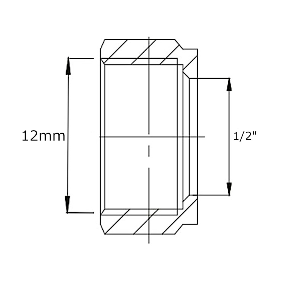 Dado Ottone Nichelato 1/2″ PSP Dado Ottone Nichelato 1/2" PSP - immagine 2