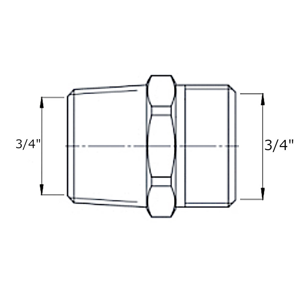 Niples Conico In Ottone Nichelato 3/4”PSP Niples Conico In Ottone Nichelato 3/4''PSP - immagine 2