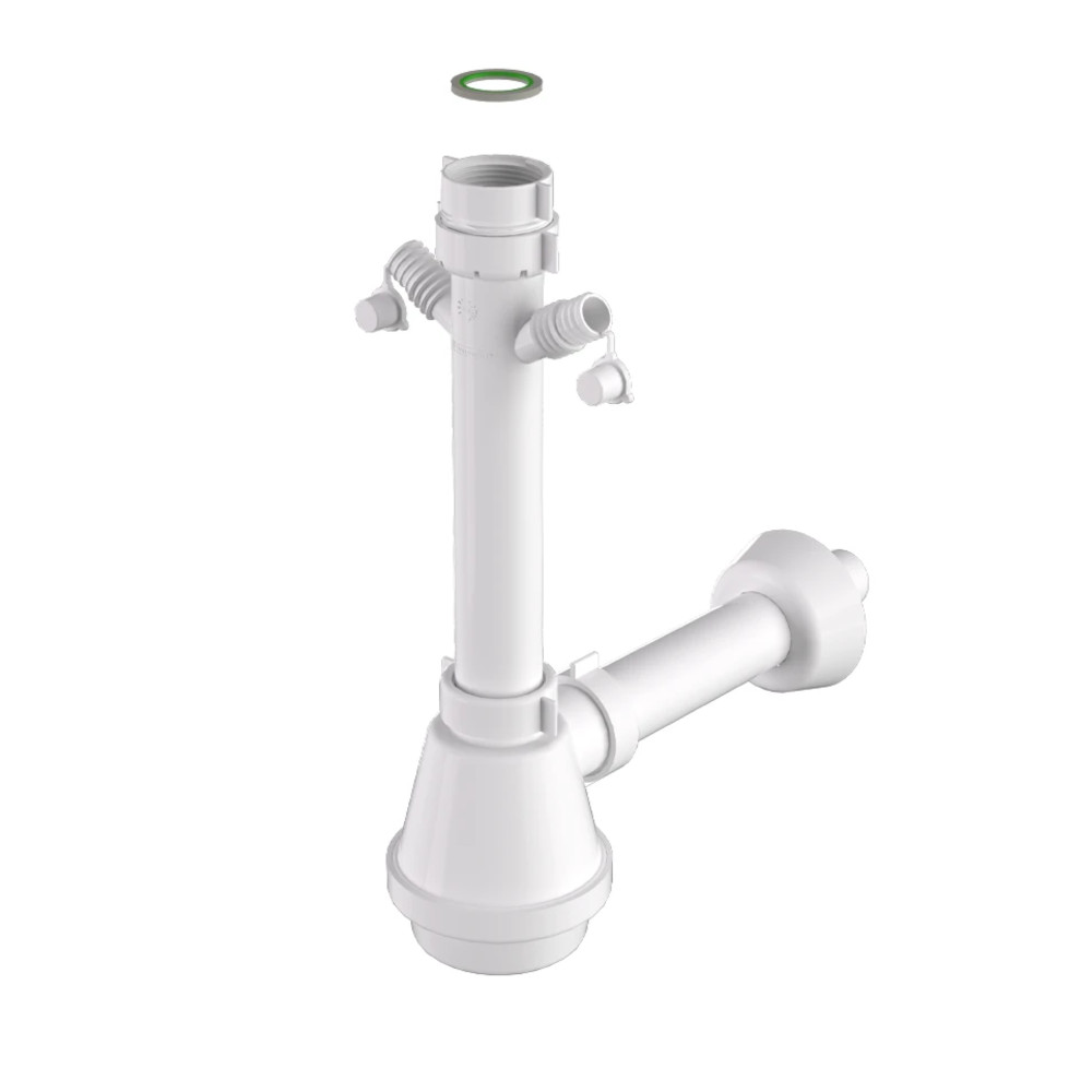 Sifone Per Lavello Ø40mm con Doppio Scarico Bonomini Sifone Per Lavabo 1"1/2 40mm Doppio Scarico Bonomini