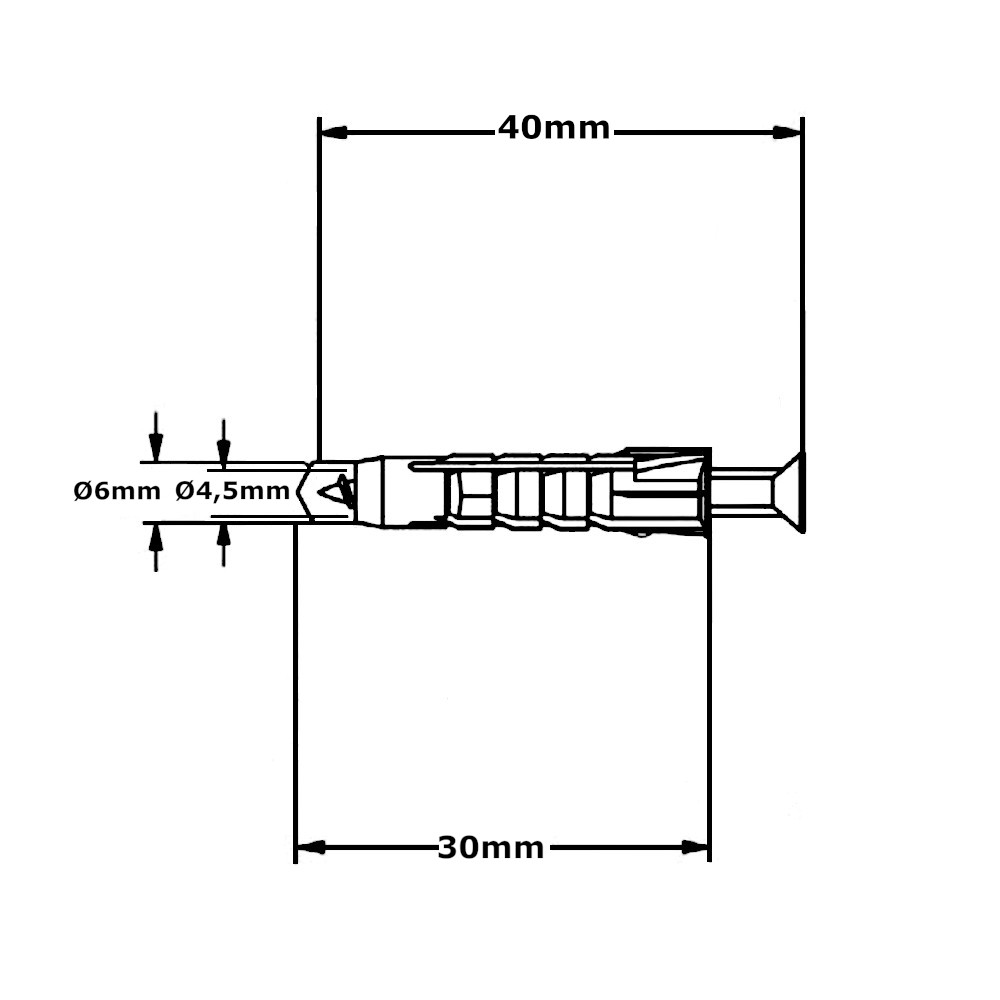 Tasselli con vite In Nylon Ø6x30mm 240pz Upat Tasselli con vite In Nylon Ø6x30mm 240pz Upat - immagine 2
